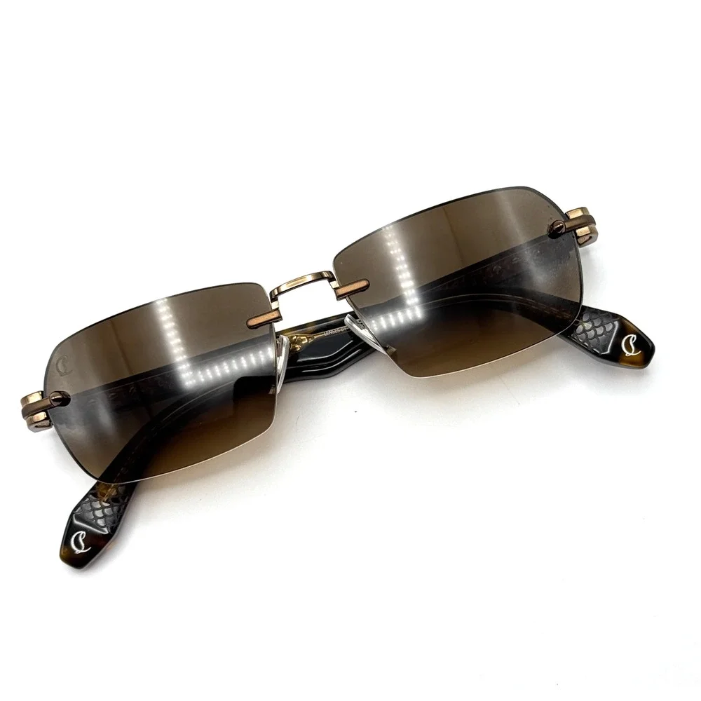 Christian Louboutin Sunglasses Greggo LB0041 36F Bronze Rimless Frame 56-16-145